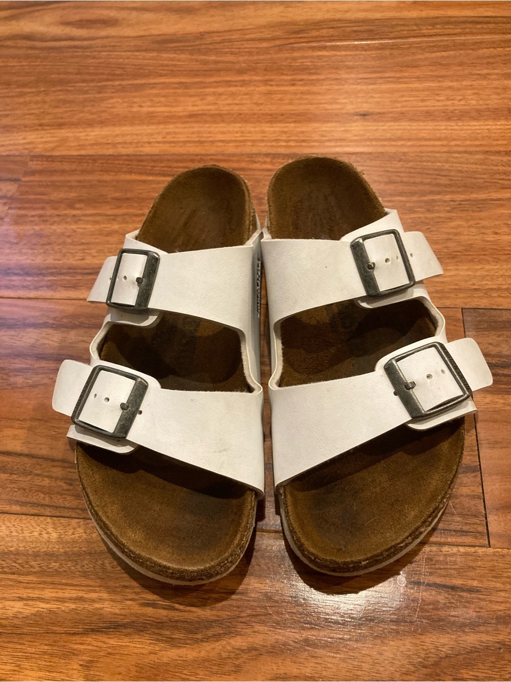 Birkenstock Sandals Womens 36/L5 Arizona Birko Flor White Slip On Comfort Slide